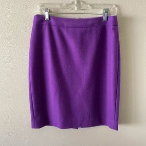 Purple j crew wool pencil skirt